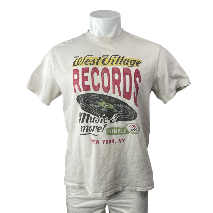 Abercrombie & Fitch Men's White West Village Records Graphic T Shirt Tee Top M
