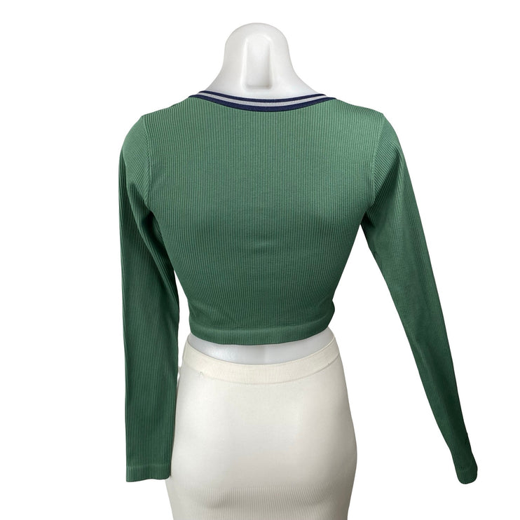 Urban Outfitters Out From Under Long Sleeve V Neck Ribbed Knit Crop Top Size L
