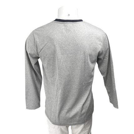 The White Company Men's Gray Knit V-Neck  Long Sleeve Casual Shirt Top Size S