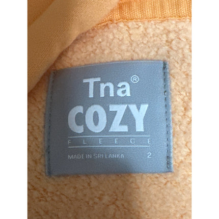 Aritzia TNA Cozy Women's Coral Fleece Full Zip Hoodie Hooded Sweatshirt Top 2