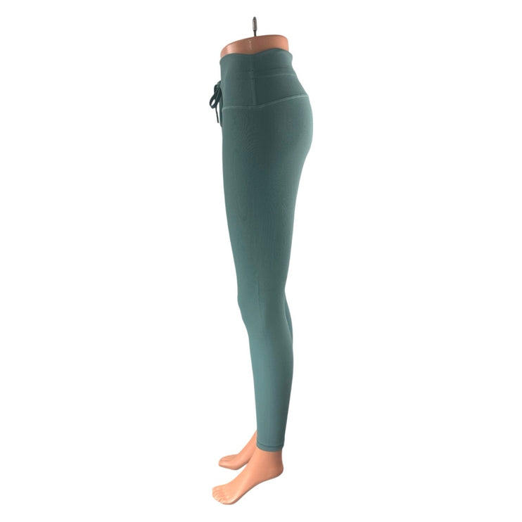 Greyson Women's Green High Rise Drawstring Yoga Athletic Leggings Pants Size M