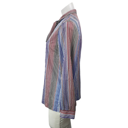 rrrruss by Russ Toss Multicolor Long Sleeves Bow Button Down Shirt Blouse Size M