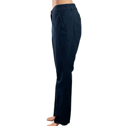 Ann Taylor LOFT Julie Navy Blue Low Waist Straight Leg Chino Trousers Pants Sz 6