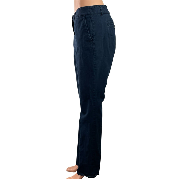 Ann Taylor LOFT Julie Navy Blue Low Waist Straight Leg Chino Trousers Pants Sz 6