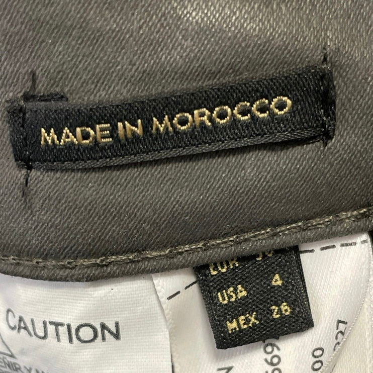 Massimo Dutti Women's Black Coated High Rise Slim Skinny Denim Jeans Size 4