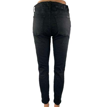 7 For All Mankind Women's Black Mid Rise Slim Skinny Leg Denim Jeans Pants Sz 26