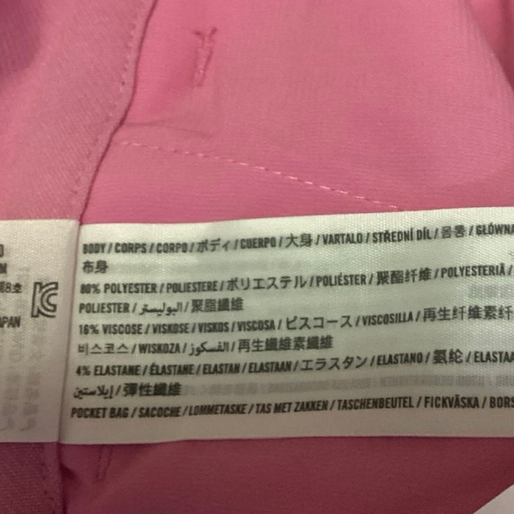 NEW Abercrombie & Fitch Pink High Waist Wide Leg Pleated Zipper Bermuda Shorts L