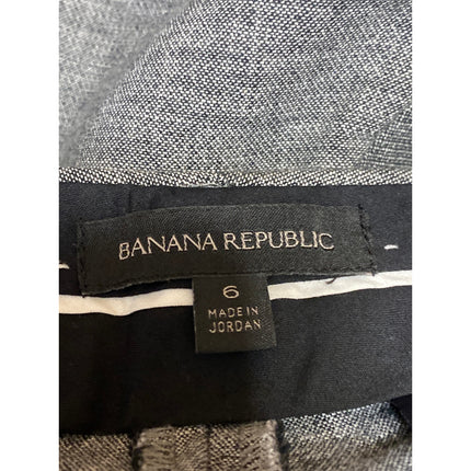 Banana Republic Women's Gray Mid Rise Slim Straight Trousers Dress Pants Size 6