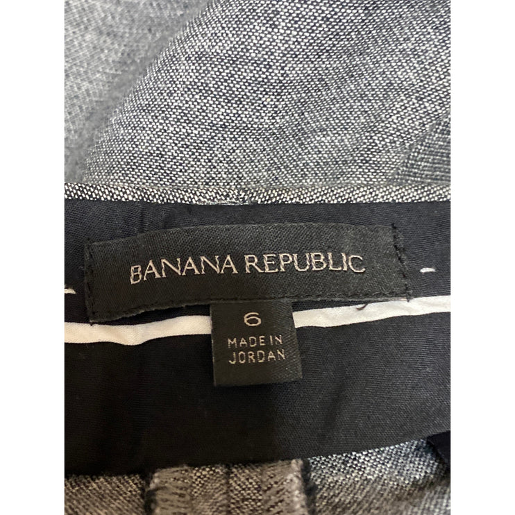 Banana Republic Women's Gray Mid Rise Slim Straight Trousers Dress Pants Size 6
