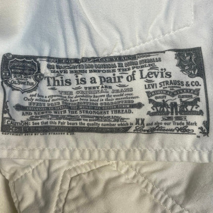 Levi's Women's White Mid Rise Cut Off Raw Hem Mini Denim Jeans Shorts Size S