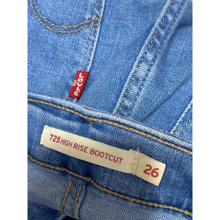 Levi's 725 High Rise Bootcut Women's Blue Medium Wash Flare Denim Jeans Size 26
