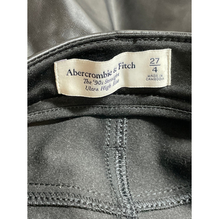 Abercrombie & Fitch Faux Vegan Leather High Rise Straight Trousers Dress Pants 4