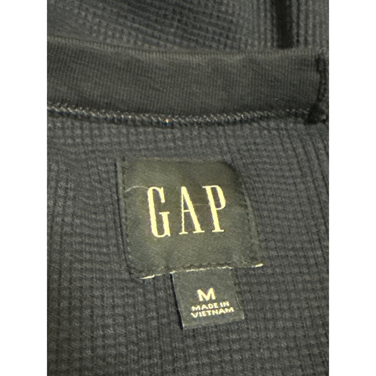 Gap Men's Navy Blue Waffle Knit Crew Neck Long Sleeve T Shirt Tee Top Size M