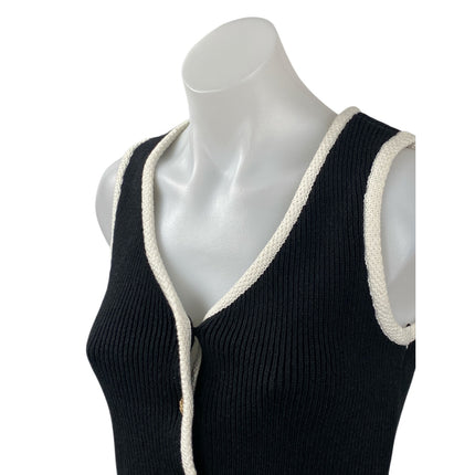 NEW Abercrombie & Fitch Mara Sleeveless Button Down Tank Sweater Vest Top Sz XS