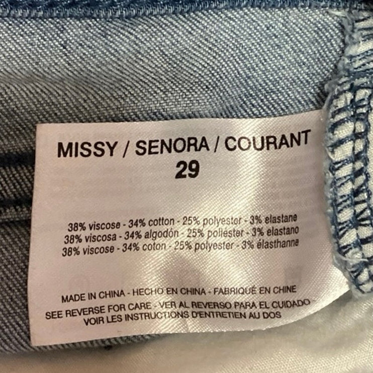 SkinnyGirl Blue Light Wash High Rise Faded Denim Stretch Skinny Jeans Size 29