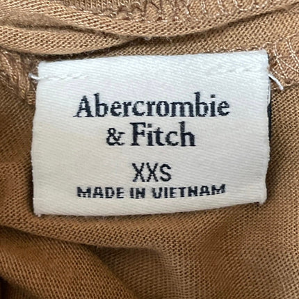 Abercrombie & Fitch Women Tan Turtleneck Pullover Short Sleeve Knit Top Size XXS