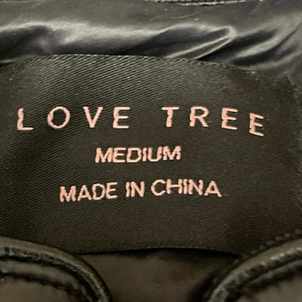 Love Tree Women's Black Sleeveless Quilted Full Zip Puffer Vest Coat Jacket Sz M