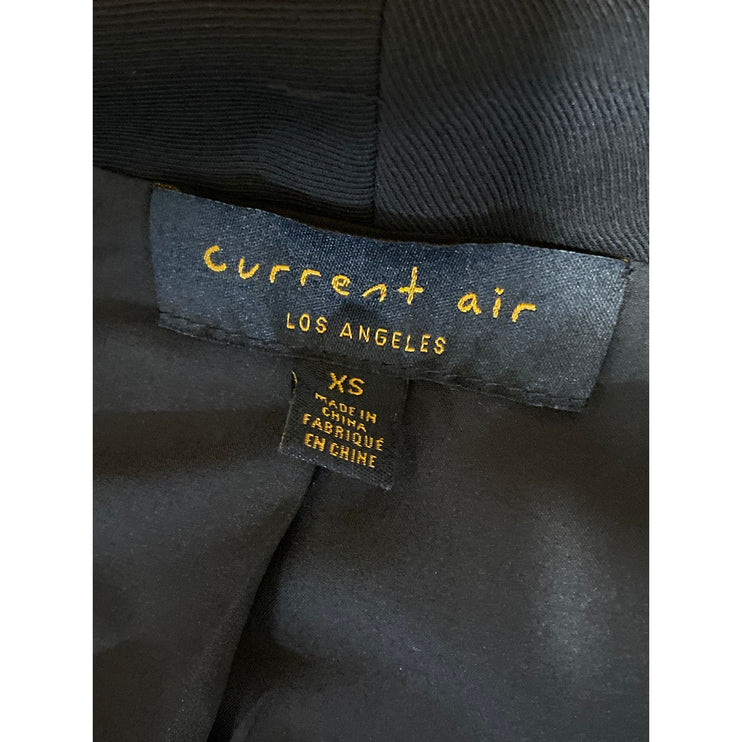 Current Air Womens Black Collared One Button Long Sleeve Blazer Coat Jacket XS