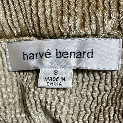 Harve Benard Women's Tan Velvet Velour Button Front Blazer Coat Jacket Size 8