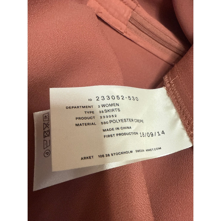 Arket Women's Coral High Waist Front Slit Career Zip Straight Midi Skirt Size 4