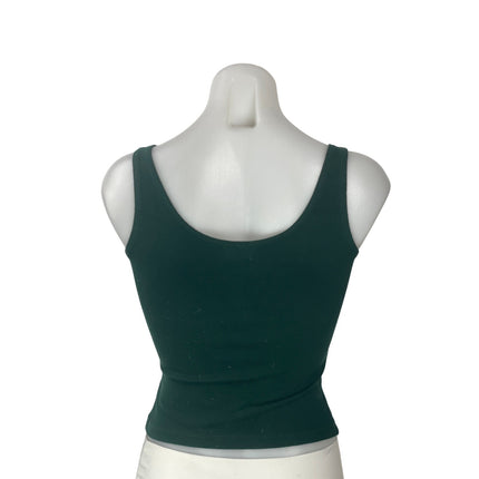LESET Women's Emerald Green Sleeveless Knit Scoop Neck Crop Tank Top Size XS