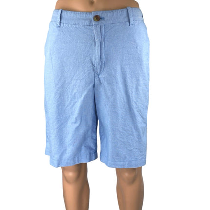 Izod Newport Oxford Men's Blue Cotton Chambray Lightweight Chino Shorts Size 33