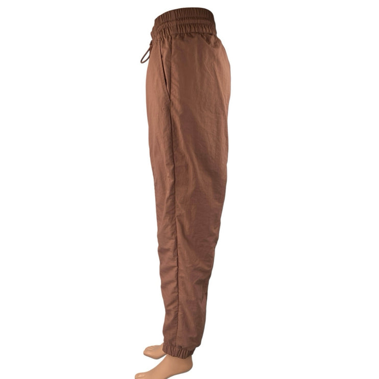 Gap Fit Women's Brown High Waisted Drawstring Tapered Jogger Sweat Pants Size XS