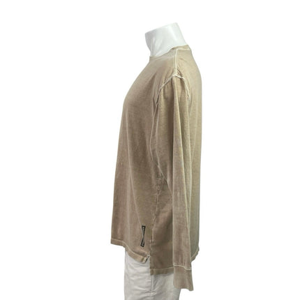 American Eagle Beige Long Sleeve Drop Shoulder Fit Crew Neck T Shirt Tee Top M