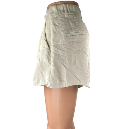 Zara Women's Light Beige Pleated High Waisted A Line Mini Casual Shorts Size S