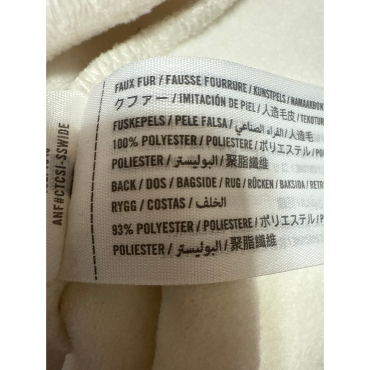 Abercrombie & Fitch White Faux Fur Sherpa Full Zip Sleeveless Vest Jacket XS