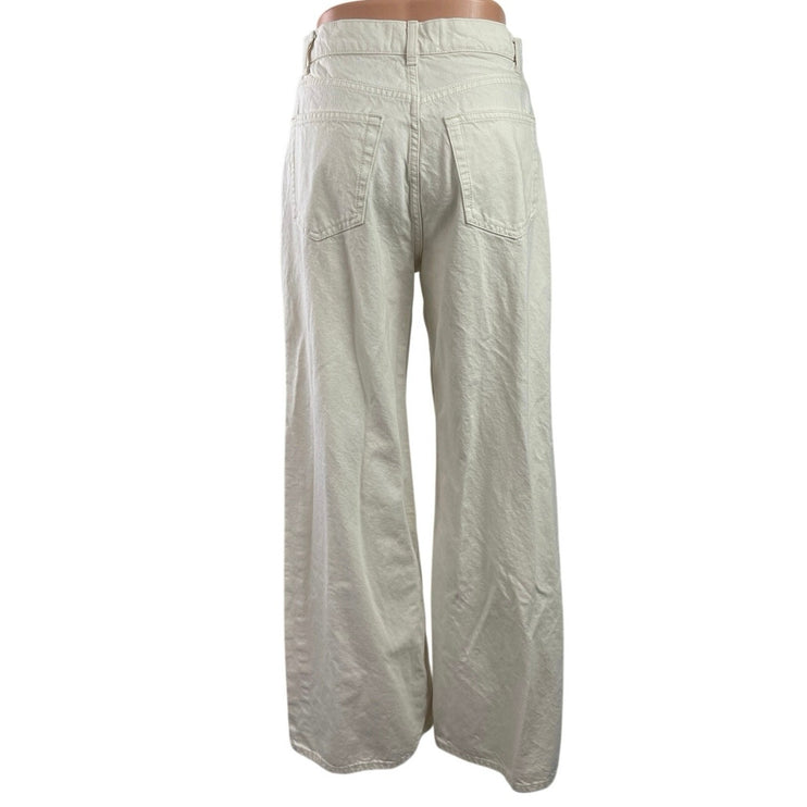 Reformation Cary White High Rise Slouchy Baggy Wide Leg Denim Jeans Size 26