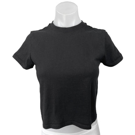Aritzia Sunday Best Black Knit Short Sleeve Pullover Crop Tee T-Shirt Top Sz XS