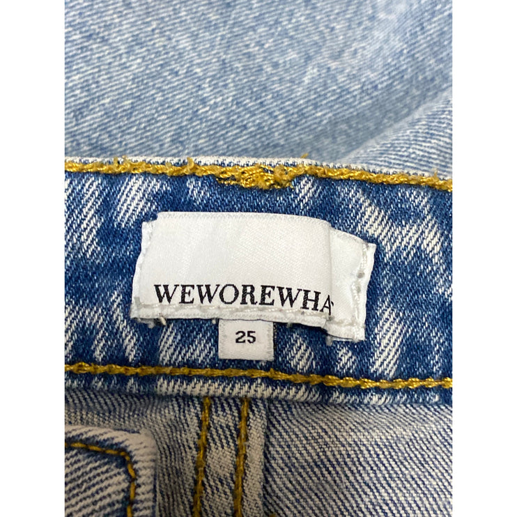 WeWoreWhat Women's Blue Light Wash High Rise Flare Bootcut Denim Jeans Size 25
