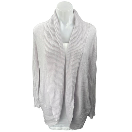 Haven Well Within 100% Cashmere Gray Shawl Collar Open Cardigan Sweater Top Sz S
