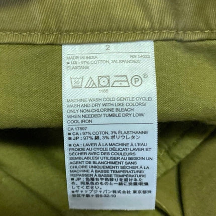 Banana Republic Women's Green Mid Rise Button Fly Mini Khaki Chino Shorts Size 2