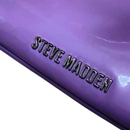 NEW Steve Madden Women's Glossy Purple Wristlet Clutch Crossbody Handbag OS