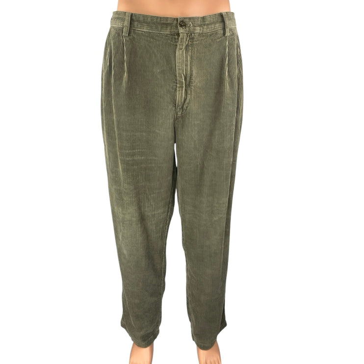 Roundtree & Yorke Men's Blue Corduroy Straight Leg Trousers Pants Size 38x32