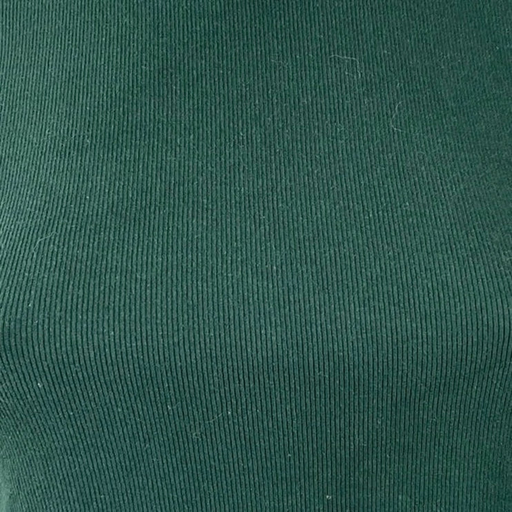 Aritzia TNA Home Stretch Green Knit Sculpt Short Sleeve T Shirt Crop Top Size M