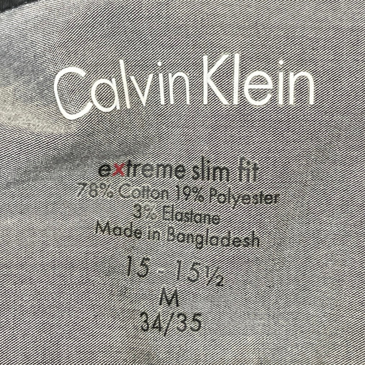 Calvin Klein Men's Black Extra Slim Fit Long Sleeve Button Down Shirt Top Size M