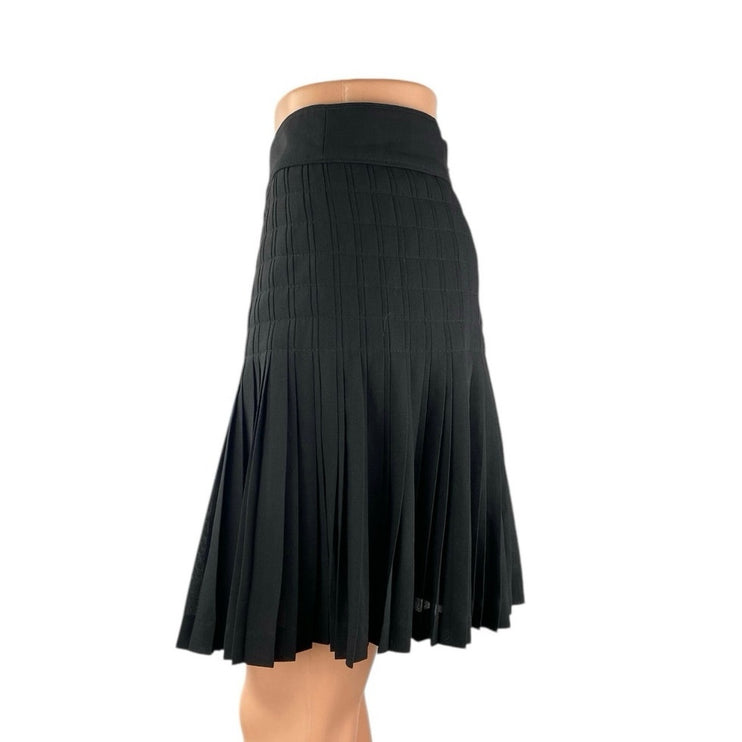 J.Crew Women's Black Pleated High Waisted Back Zip Mini Flared A Line Skirt Sz 6