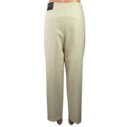 NEW Rachel Zoe Cream White High Waisted Slim Wide Leg Trousers Dress Pants Sz 12
