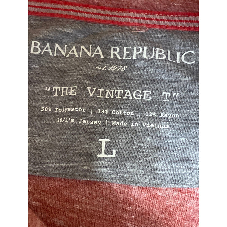 Banana Republic The Vintage T Men's Red Heather Pocket Polo Shirt Top Size L
