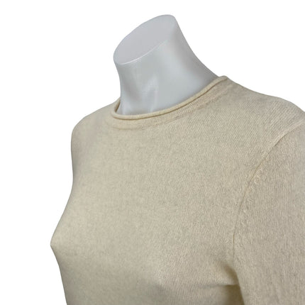 Aqua Women's Yellow Crew Neck Long Sleeve Knit Pullover Sweater Top Size XS