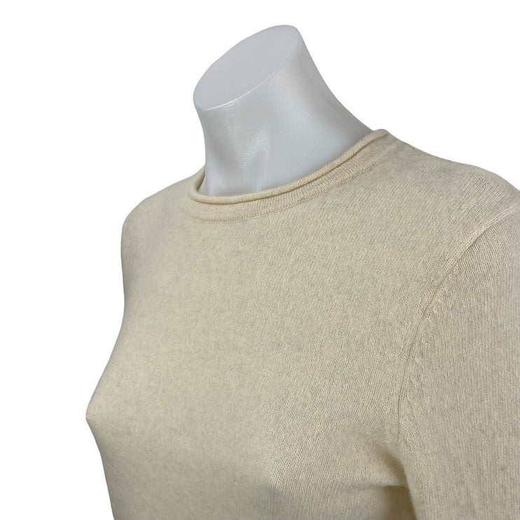 Aqua Women's Yellow Crew Neck Long Sleeve Knit Pullover Sweater Top Size XS