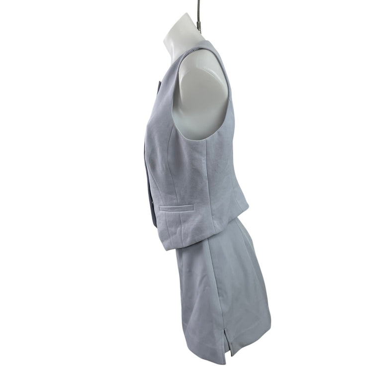 EXPRESS Women's Gray Sleeveless Button Front Vest Top & Mini Skirt Sets Size M