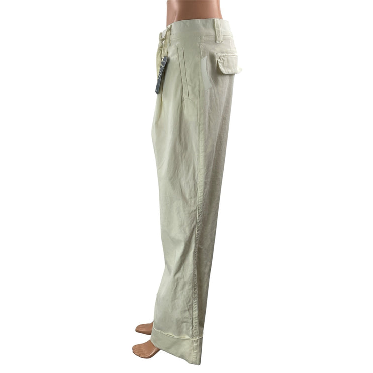 NEW Democracy Ab Solution White Skyrise Baggy Wide Leg Trousers Pants Size 8