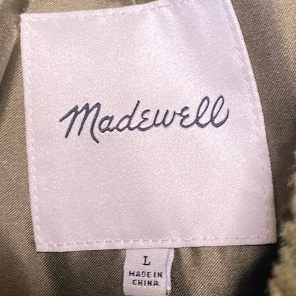 Madewell Women's Green Faux Sherpa Long Sleeve Quilted Hybrid Jacket Size L