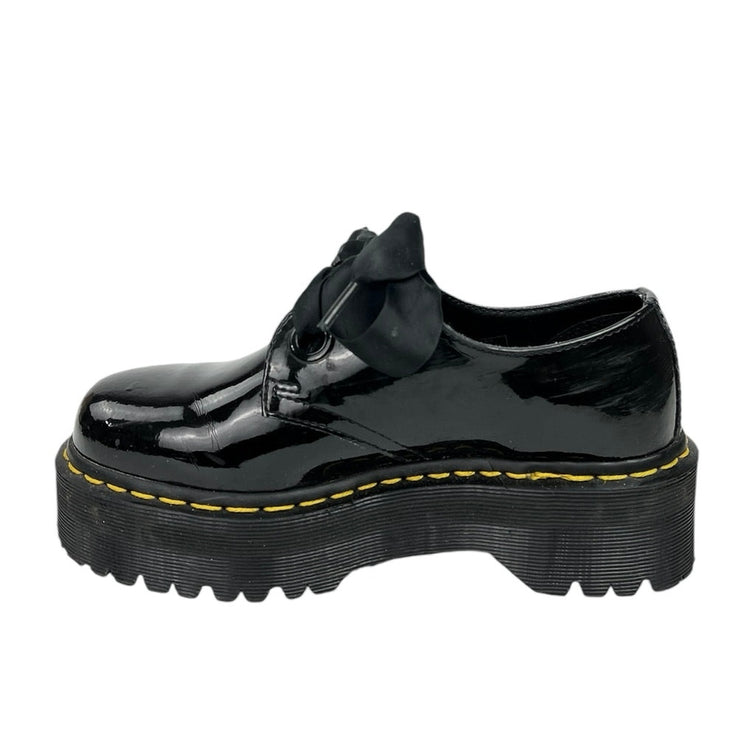 Dr. Martens Holly Black Patent Leather Chunky Quad Platform Oxford Shoes Size 6