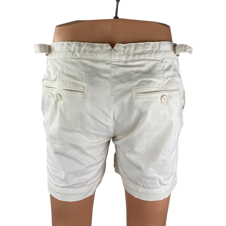 Orlebar Brown Men's White Mid Rise Cuffed Hem Casual Chino Bermuda Shorts Sz 30