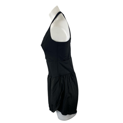 Anrabess Black Sleeveless Halter Cutout Tennis Golf Athletic Romper Shorts Sz M